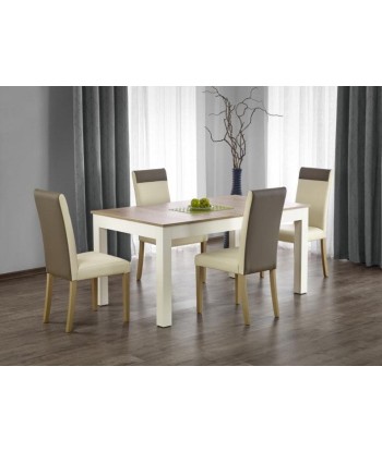 Table extensible en aggloméré et MDF Blanc d'égout / Chêne Sonoma, L160-300xl90xH76 cm Pour