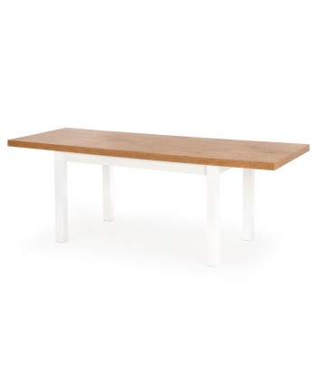 Table extensible en MDF et bois de hêtre Tiago Lancelot Chêne / Blanc, L140-220xl80xH76 cm À commander