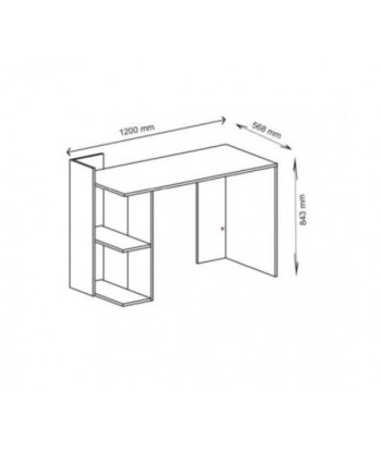 Table de bureau Chêne Fino / Blanc pâle, L122xl57xH85 cm 2023