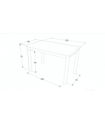 Table en aggloméré et MDF, Adam Large Blanc, L120xl68xH75 cm Véritable concentré