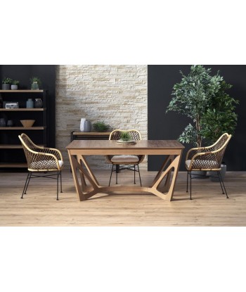 Table extensible en MDF et bois Wenanty Noyer Américain, L160-240xl100xH77 cm paiement sécurisé