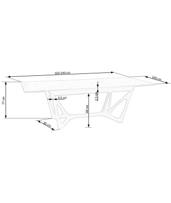 Table extensible en MDF et bois Wenanty Noyer Américain, L160-240xl100xH77 cm paiement sécurisé