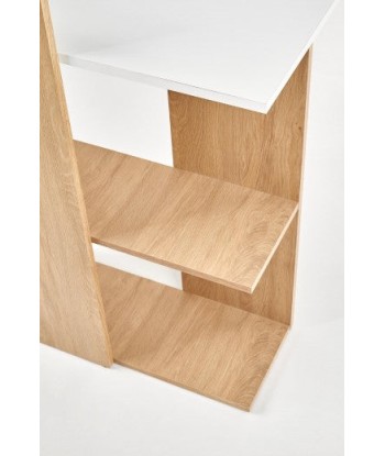 Table de bureau en bois, avec bibliothèque et tiroir Chêne Grosso / Blanc, L149xl50xH105 cm store