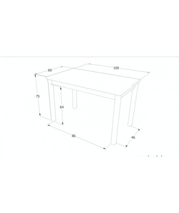 Table en aggloméré et MDF, Chêne Adam / Blanc, L100xl60xH75 cm brillant des détails fins