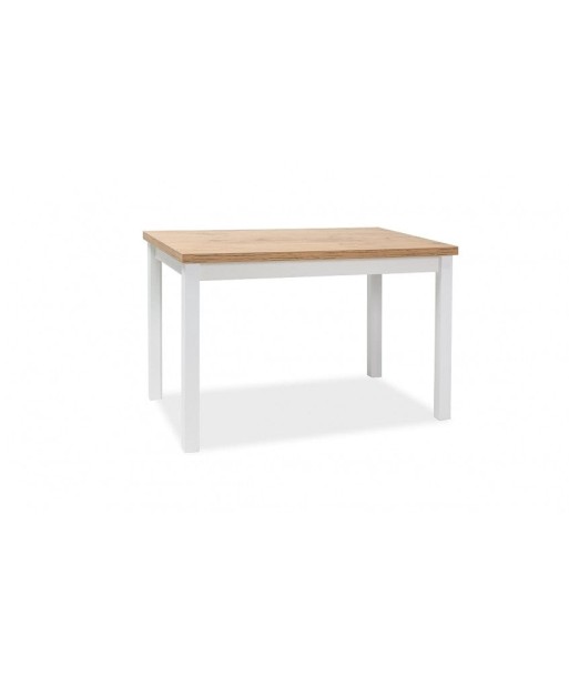 Table en bois aggloméré et MDF, Adam Medium Chêne Lancelot / Blanc, L100xl60xH75 cm hantent personnes