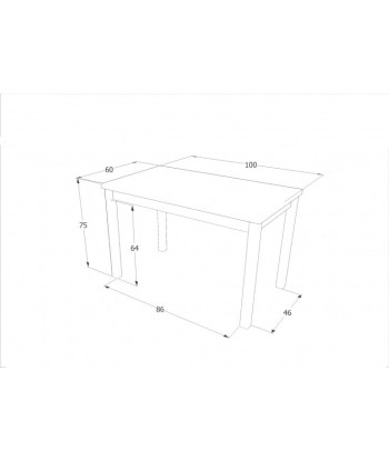 Table en aggloméré et MDF, Adam Oak Doré / Blanc, L100xl60xH75 cm Pour