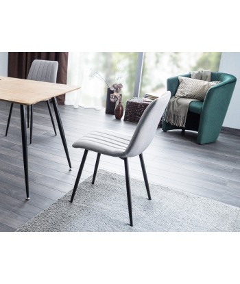 Chaise rembourrée avec tissu et pieds en métal Alan Gris / Noir, l45xA54xH86 cm votre restaurant rapide dans 