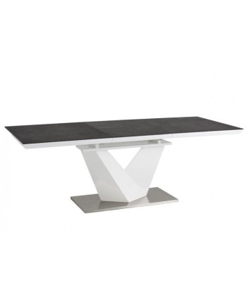 Table extensible en MDF Alaras II, Blanc / Noir, L160-220xl90xh76 cm online