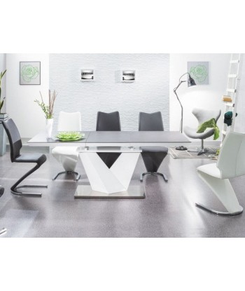 Table extensible en MDF Alaras II, Blanc / Noir, L160-220xl90xh76 cm online