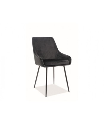 Chaise rembourrée en tissu, avec pieds en métal Albi Velvet, Noir, l50xA45xH82 cm acheter en ligne