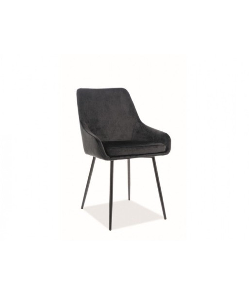 Chaise rembourrée en tissu, avec pieds en métal Albi Velvet, Noir, l50xA45xH82 cm acheter en ligne