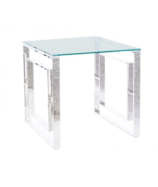 Table basse, verre et métal Allure B Transparent / Chrome, L55xl55xH55 cm store