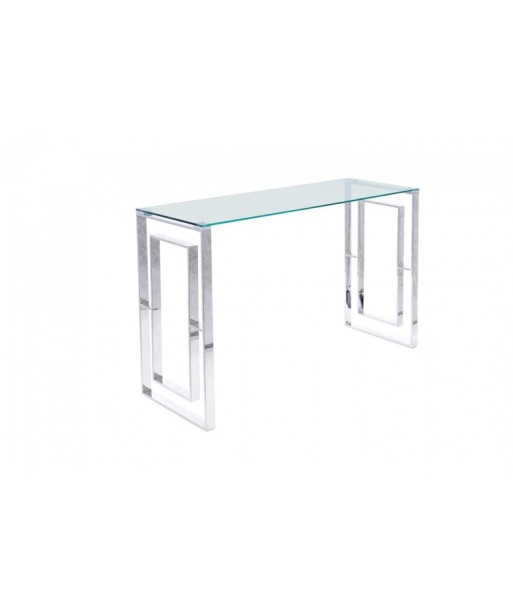 Console verre et métal Allure C Transparent / Chrome, l120xA40xH78 cm Profitez des Offres !