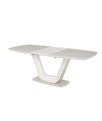 Table extensible en verre et MDF Armani Creme Mat, L160-220xl90xh76 cm votre