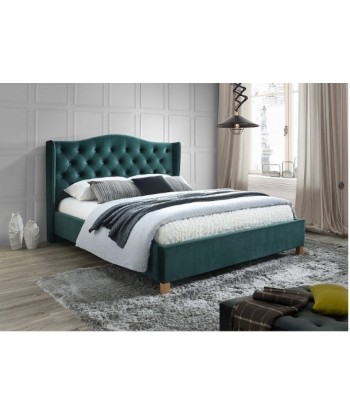 Lit recouvert de tissu Aspen Velvet, Vert, 140 x 200 cm Comparez plus de prix