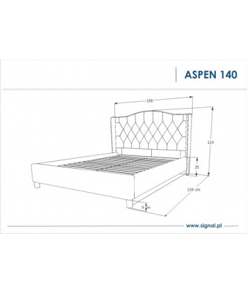 Lit recouvert de tissu Aspen Velvet, Vert, 140 x 200 cm Comparez plus de prix