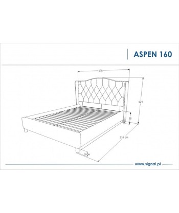 Lit recouvert de tissu Aspen Velvet, Bleu marine, 160 x 200 cm shop