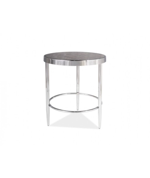 Table basse en verre et métal Aurora C Marron / Chrome, Ø42xH48 cm Le MVP de beaucoup