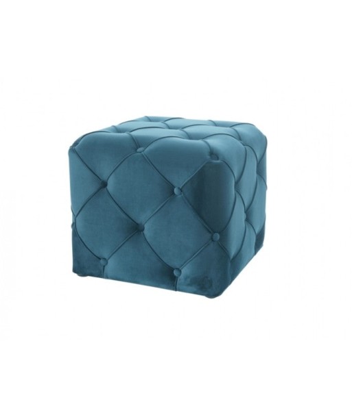 Tabouret tapissé de tissu Aviva K Velvet Turquoise, l50xA50xH45 cm Profitez des Offres !