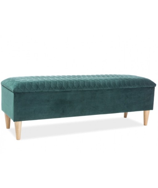 Banc rembourré avec tissu et espace de rangement Ariana Velvet, Vert, l129xA40xH45 cm livraison et retour toujours gratuits