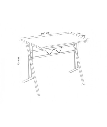 Table de bureau en aggloméré et métal, B-120 Chêne / Brun Foncé, L80xl51xH72 cm Economisez 