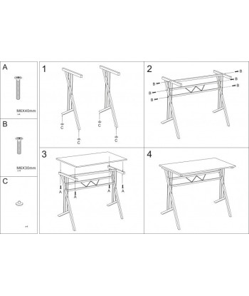 Table de bureau en aggloméré et métal, B-120 Chêne / Brun Foncé, L80xl51xH72 cm Economisez 