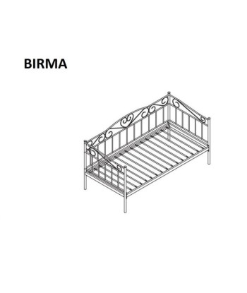 Lit / canapé en métal Birma Blanc, 90 x 200 cm la colonne vertébrale