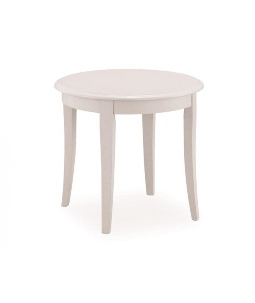 Table basse en MDF et placage California D, Blanc, Ø60xH55 cm en stock