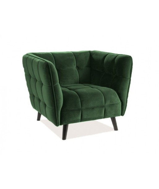 Fauteuil fixe rembourré en tissu, avec pieds en bois Bellamy Velvet Vert / Wengé, l92xA85xH78 cm suggérées chez