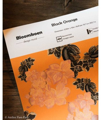 Papier peint floral - Black Orange acheter